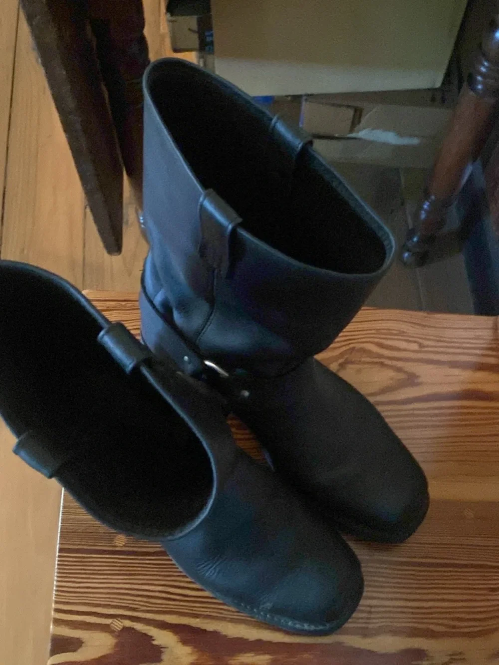 dingo Black Leather Harness Boots - Men's Black Boots